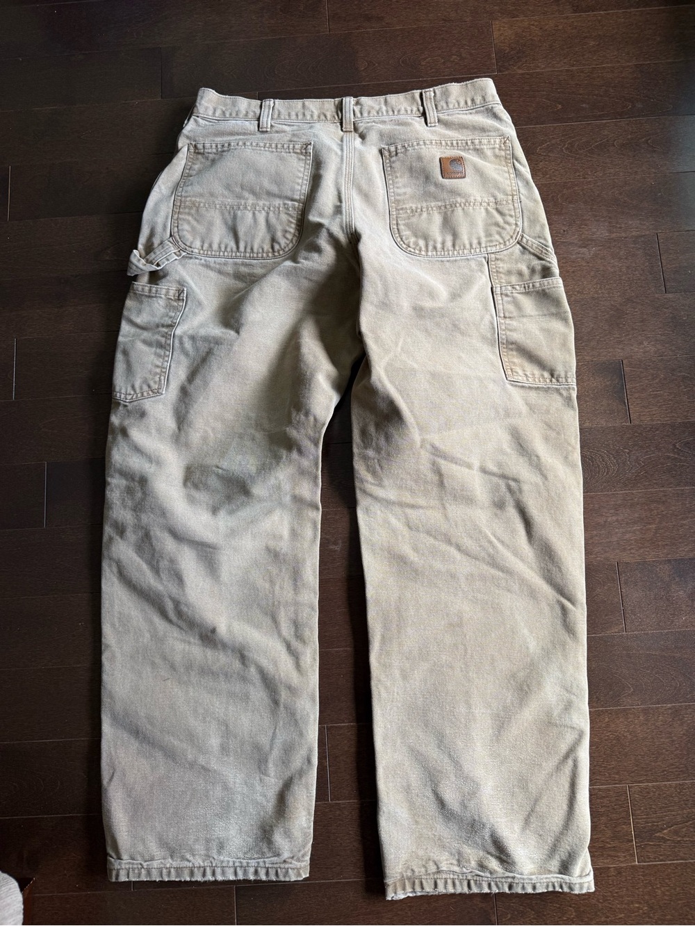 Vintage Carhartt Relaxed Fit Carpenter Workwear Brown Tan Canvas Pants 31x30